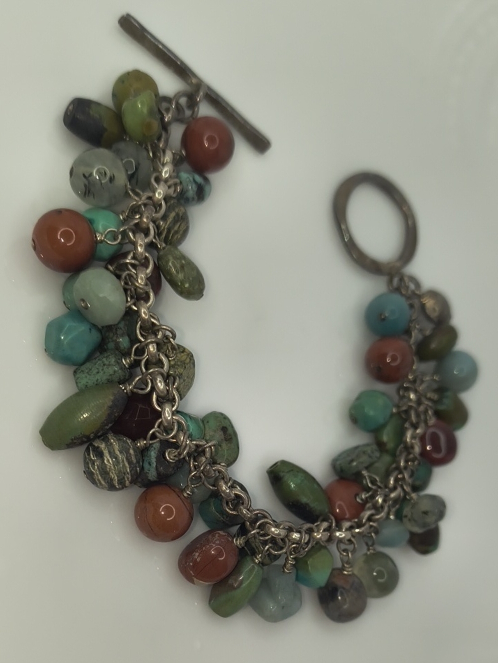 Gemstone Beaded Charm Bracelet
